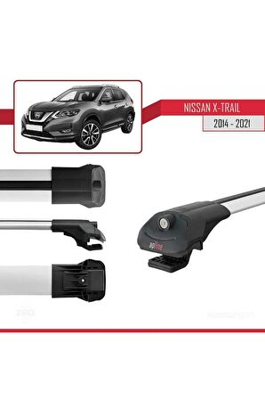 Nissan X-Trail 2014-2021 Arası ile uyumlu ACE-1 Ara Atkı Tavan Barı GRİ