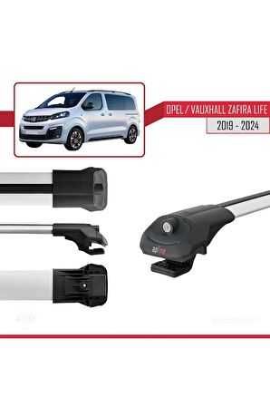 Opel / Vauxhall Zafira Life 2019 ve Sonrası ile uyumlu ACE-1 Ara Atkı Tavan Barı GRİ