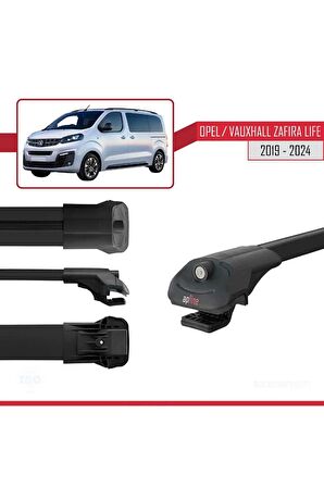 Opel / Vauxhall Zafira Life 2019 ve Sonrası ile uyumlu ACE-1 Ara Atkı Tavan Barı SİYAH