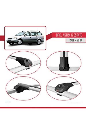 Opel Astra (G) SW 1998-2004 Arası ile uyumlu ACE-1 Ara Atkı Tavan Barı GRİ 3 ADET BAR