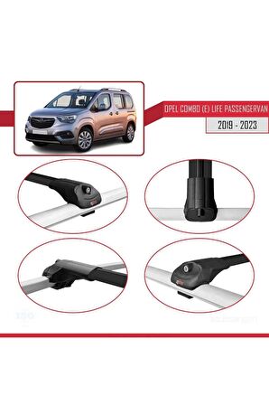 Opel Combo (E) Life PASSENGERVAN 2019-2023 Arası ile uyumlu ACE-1 Ara Atkı Tavan Barı SİYAH