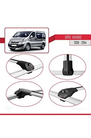 Opel Vivaro 2001-2014 Arası ile uyumlu ACE-1 Ara Atkı Tavan Barı GRİ