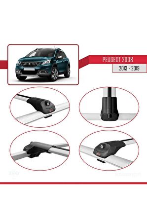 Peugeot 2008 2013-2019 Arası ile uyumlu ACE-1 Ara Atkı Tavan Barı GRİ
