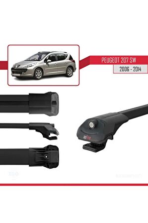 Peugeot 207 SW 2006-2014 Arası ile uyumlu ACE-1 Ara Atkı Tavan Barı SİYAH