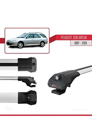 Peugeot 306 Estate 1997-2001 Arası ile uyumlu ACE-1 Ara Atkı Tavan Barı GRİ