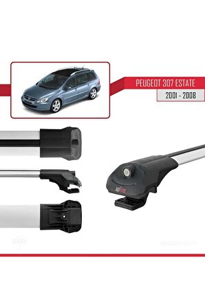 Peugeot 307 ESTATE 2001-2008 Arası ile uyumlu ACE-1 Ara Atkı Tavan Barı GRİ 3 ADET BAR