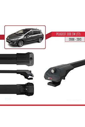 Peugeot 308 SW (T7) 2008-2013 Arası ile uyumlu ACE-1 Ara Atkı Tavan Barı SİYAH