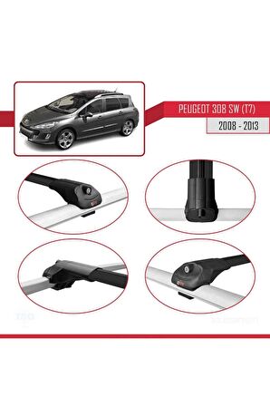 Peugeot 308 SW (T7) 2008-2013 Arası ile uyumlu ACE-1 Ara Atkı Tavan Barı SİYAH