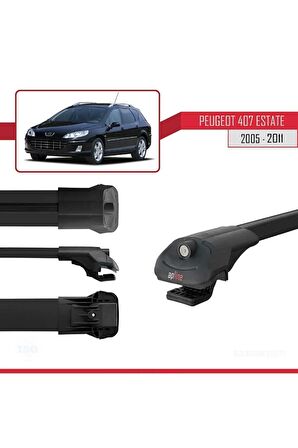 Peugeot 407 ESTATE 2005-2011 Arası ile uyumlu ACE-1 Ara Atkı Tavan Barı SİYAH
