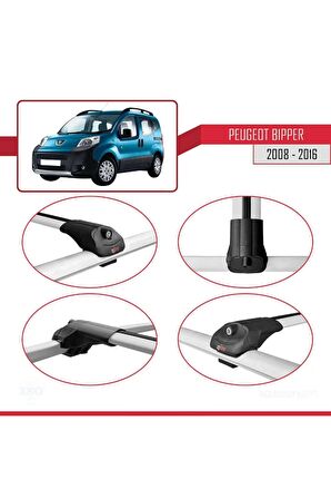 Peugeot Bipper 2008-2016 Arası ile uyumlu ACE-1 Ara Atkı Tavan Barı GRİ