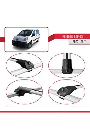 Peugeot Expert 2007-2017 Arası ile uyumlu ACE-1 Ara Atkı Tavan Barı GRİ