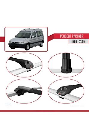 Peugeot Partner 1996-2003 Arası ile uyumlu ACE-1 Ara Atkı Tavan Barı SİYAH