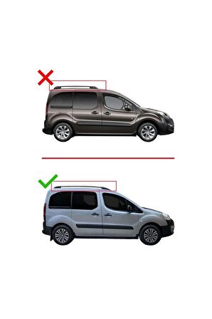 Peugeot Partner Tepee 2008-2018 Arası ile uyumlu ACE-1 Ara Atkı Tavan Barı SİYAH