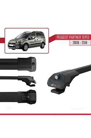 Peugeot Partner Tepee 2008-2018 Arası ile uyumlu ACE-1 Ara Atkı Tavan Barı SİYAH