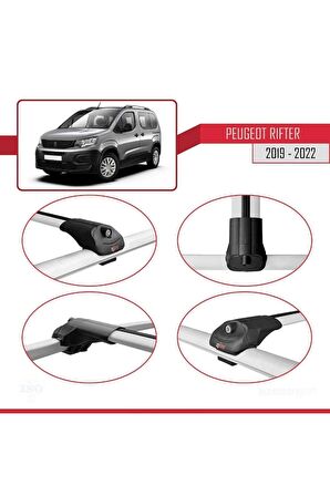Peugeot Rifter 2019-2024 Arası Ile Uyumlu Ace-1 Ara Atkı Tavan Barı Gri