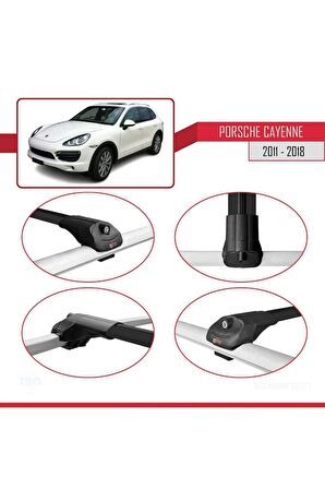 Porsche Cayenne 92A 2011-2018 Arası ile uyumlu ACE-1 Ara Atkı Tavan Barı SİYAH