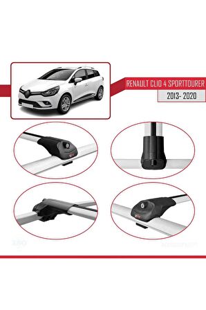 Renault Clio SPORT TOURER 2013-2020 Arası ile uyumlu ACE-1 Ara Atkı Tavan Barı GRİ