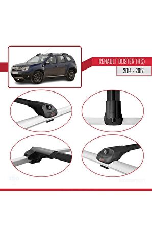 Renault Duster (HS) 2014-2017 Arası ile uyumlu ACE-1 Ara Atkı Tavan Barı SİYAH