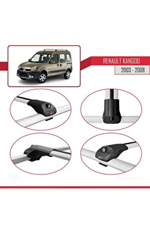 Renault Kangoo 2003-2008 Arası ile uyumlu ACE-1 Ara Atkı Tavan Barı GRİ