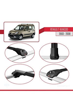 Renault Kangoo 2003-2008 Arası ile uyumlu ACE-1 Ara Atkı Tavan Barı SİYAH