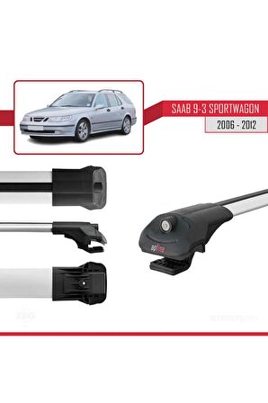 Saab 9-3 Sportwagon 2006-2012 Arası ile uyumlu ACE-1 Ara Atkı Tavan Barı GRİ