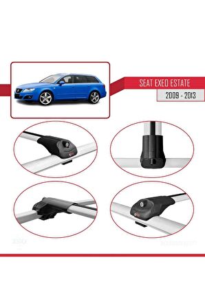 Seat Exeo 3R9 2009-2013 Arası ile uyumlu ACE-1 Ara Atkı Tavan Barı GRİ
