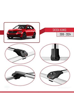 Skoda Kamiq 2019 ve Sonrası ile uyumlu ACE-1 Ara Atkı Tavan Barı GRİ