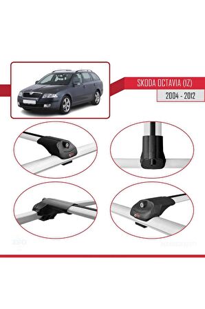 Skoda Octavia (1Z) 2004-2012 Arası ile uyumlu ACE-1 Ara Atkı Tavan Barı GRİ