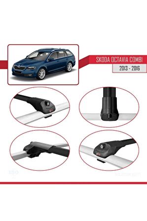 Skoda Octavia COMBI 2013-2016 Arası ile uyumlu ACE-1 Ara Atkı Tavan Barı SİYAH