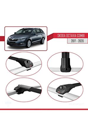 Skoda Octavia COMBI 2017-2020 Arası ile uyumlu ACE-1 Ara Atkı Tavan Barı SİYAH