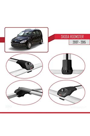 Skoda Roomster 2007-2015 Arası ile uyumlu ACE-1 Ara Atkı Tavan Barı GRİ