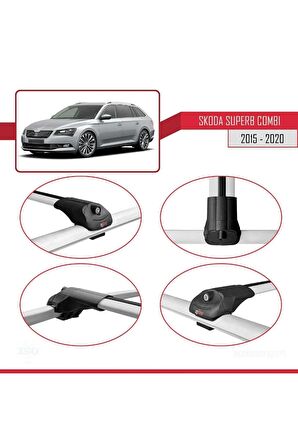 Skoda SuperB COMBI 2015-2020 Arası ile uyumlu ACE-1 Ara Atkı Tavan Barı GRİ