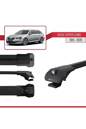Skoda SuperB COMBI 2015-2020 Arası ile uyumlu ACE-1 Ara Atkı Tavan Barı SİYAH