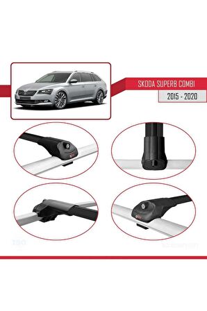 Skoda SuperB COMBI 2015-2020 Arası ile uyumlu ACE-1 Ara Atkı Tavan Barı SİYAH