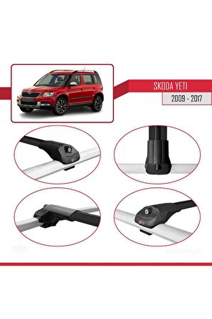 Skoda Yeti 2009-2017 Arası ile uyumlu ACE-1 Ara Atkı Tavan Barı SİYAH