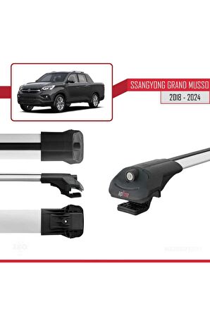 Ssangyong Grand Musso 2018 ve Sonrası ile uyumlu ACE-1 Ara Atkı Tavan Barı GRİ 3 ADET BAR