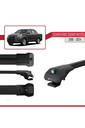 Ssangyong Grand Musso 2018 ve Sonrası ile uyumlu ACE-1 Ara Atkı Tavan Barı SİYAH