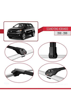 Ssangyong Korando (C) 2010-2019 Arası ile uyumlu ACE-1 Ara Atkı Tavan Barı SİYAH