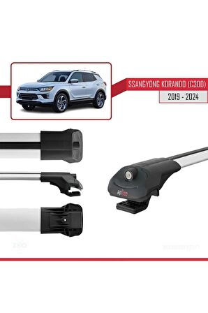 Ssangyong Korando (C300) 2019 ve Sonrası ile uyumlu ACE-1 Ara Atkı Tavan Barı GRİ