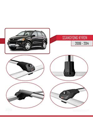 Ssangyong Kyron 2006-2014 Arası ile uyumlu ACE-1 Ara Atkı Tavan Barı GRİ
