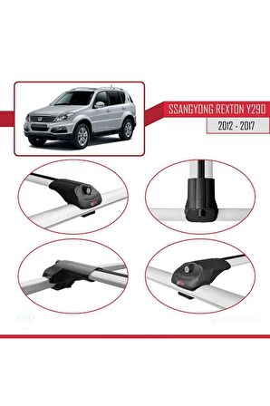 Ssangyong Rexton (Y290) 2012-2017 Arası ile uyumlu ACE-1 Ara Atkı Tavan Barı GRİ