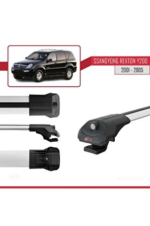 Ssangyong Rexton Y200 2001-2005 Arası ile uyumlu ACE-1 Ara Atkı Tavan Barı GRİ