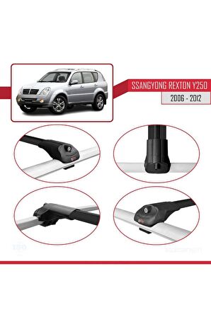 Ssangyong Rexton Y250 2006-2012 Arası ile uyumlu ACE-1 Ara Atkı Tavan Barı SİYAH