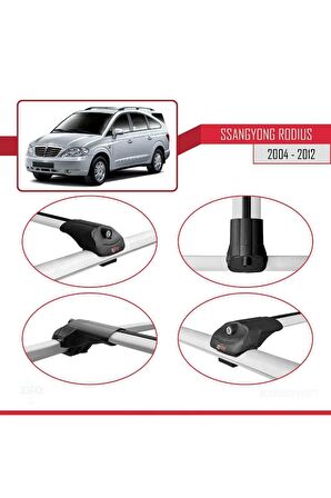 Ssangyong Rodius 2004-2012 Arası ile uyumlu ACE-1 Ara Atkı Tavan Barı GRİ