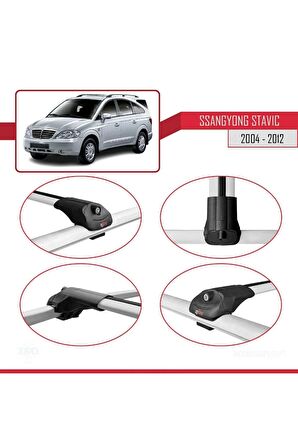 Ssangyong Stavic 2004-2012 Arası ile uyumlu ACE-1 Ara Atkı Tavan Barı GRİ