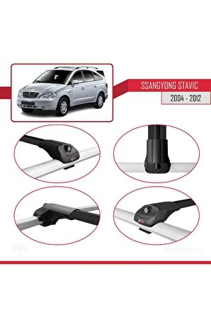 Ssangyong Stavic 2004-2012 Arası ile uyumlu ACE-1 Ara Atkı Tavan Barı SİYAH