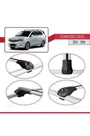 Ssangyong Stavic 2013-2019 Arası ile uyumlu ACE-1 Ara Atkı Tavan Barı GRİ
