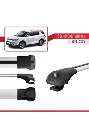 Ssangyong Tivoli XLV 2016 ve Sonrası ile uyumlu ACE-1 Ara Atkı Tavan Barı GRİ