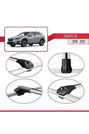 Subaru XV 2018-2021 Arası ile uyumlu ACE-1 Ara Atkı Tavan Barı GRİ