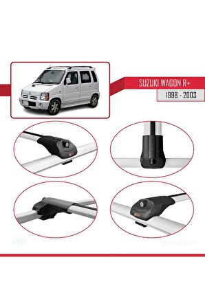 Suzuki Wagon R+ 1998-2003 Arası ile uyumlu ACE-1 Ara Atkı Tavan Barı GRİ
